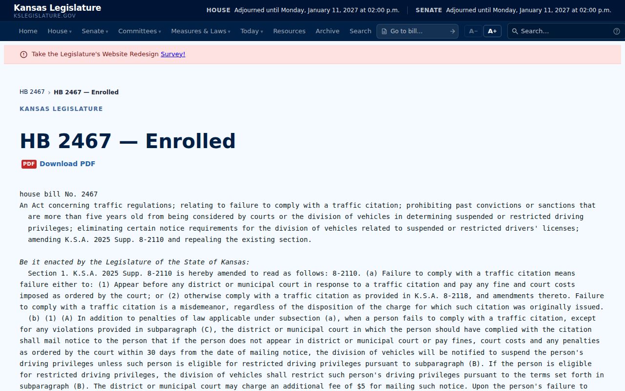 Elk County civil docket Kansas enrolled legislation source