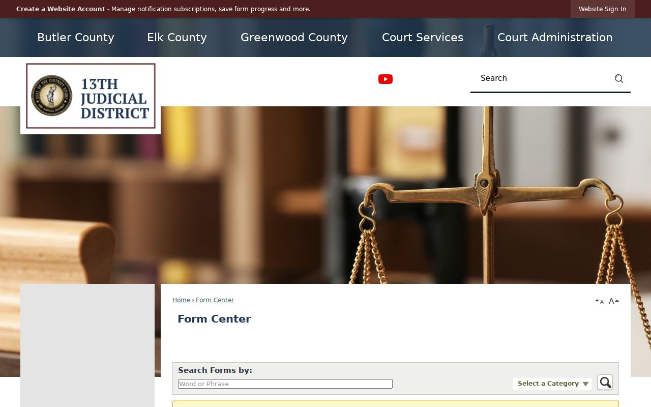 Elk County civil docket records form center