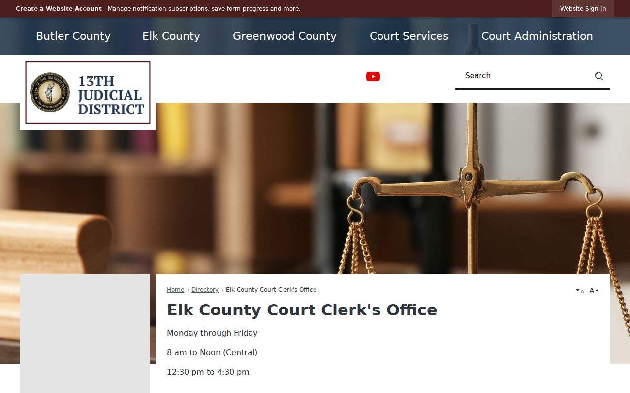 Elk Falls court docket district clerk contact