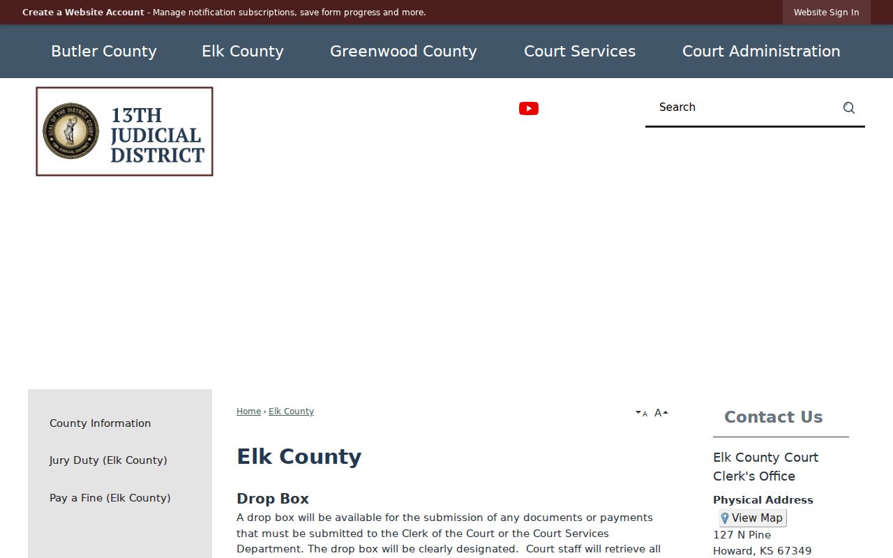 Elk Falls court docket 13th Judicial District fallback
