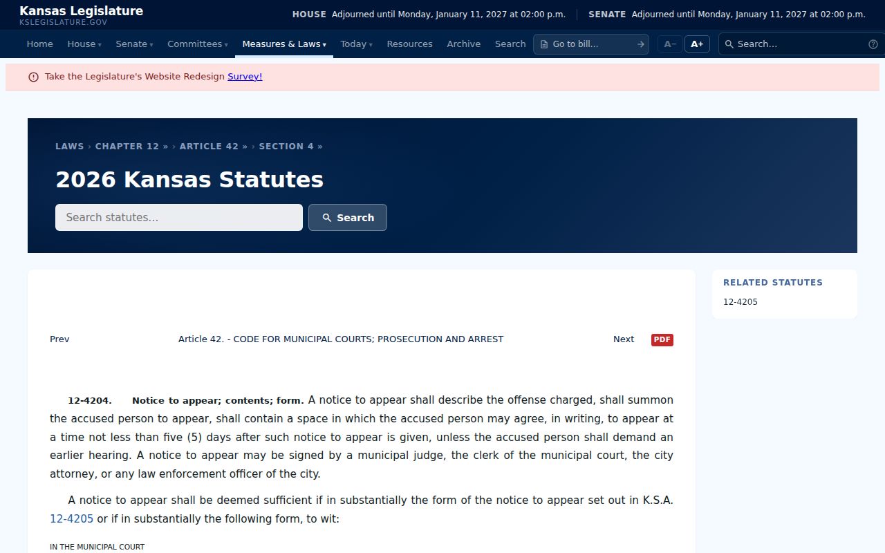 Elk Falls court docket municipal notice law